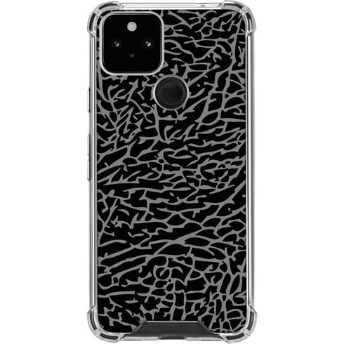 Elephant Print Black Google Pixel 5 Clear Case